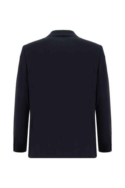 Koyu Lacivert 7 Drop Slim Fit Dar Kesim Desenli Takım Elbise