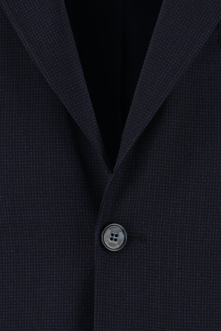  Koyu Lacivert 7 Drop Slim Fit Dar Kesim Desenli Takım Elbise