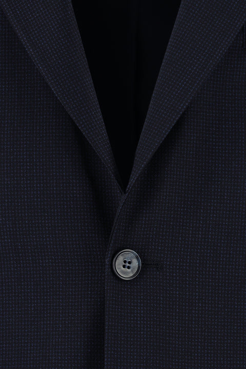 Koyu Lacivert 4 Drop Relaxed Fit Rahat Kesim Desenli Takım Elbise