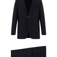 Siyah Lacivert 7 Drop Super Slim Fit Eksra Dar Kesim Klasik Desenli Takım Elbise