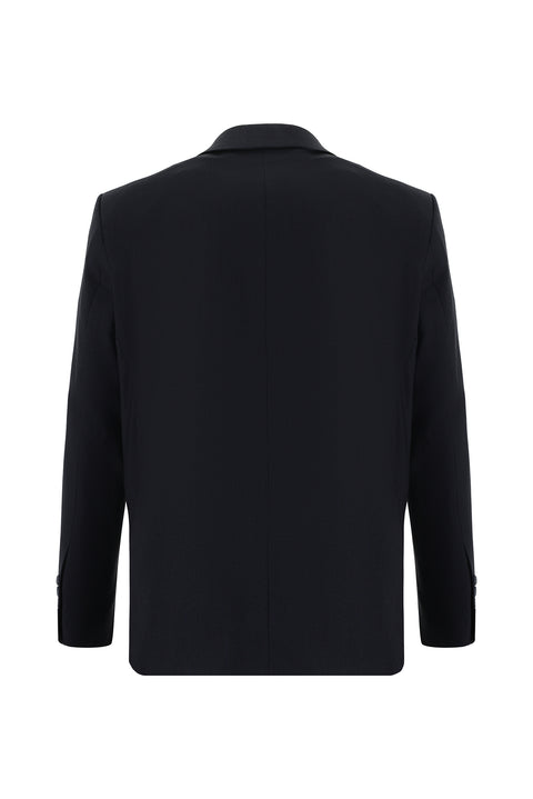 Siyah Lacivert 7 Drop Super Slim Fit Eksra Dar Kesim Desenli Takım Elbise