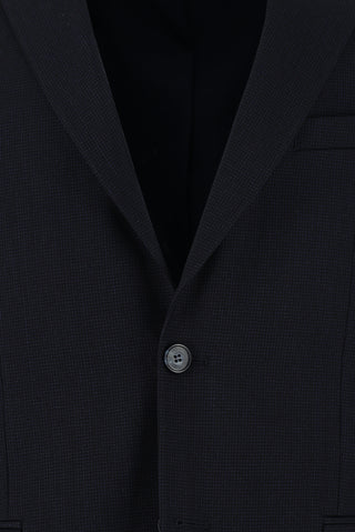  Siyah Lacivert 7 Drop Super Slim Fit Eksra Dar Kesim Desenli Takım Elbise
