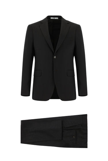 Koyu Kahve Super Slim Fit Ekstra Dar Kesim Klasik Desenli Takım Elbise