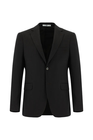 Koyu Kahve Slim Fit Dar Kesim Klasik Desenli Takım Elbise