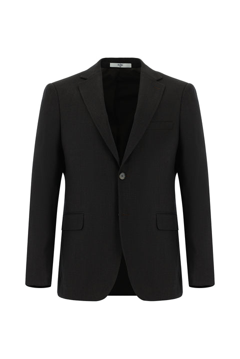 Koyu Kahve 7 Drop Slim Fit Dar Kesim Desenli Takım Elbise