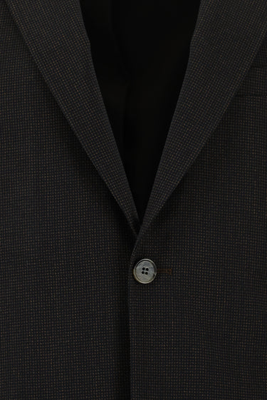 Koyu Kahve Slim Fit Dar Kesim Klasik Desenli Takım Elbise