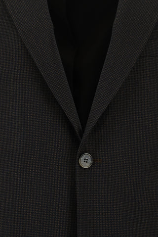  Koyu Kahve 7 Drop Super Slim Fit Eksra Dar Kesim Desenli Takım Elbise