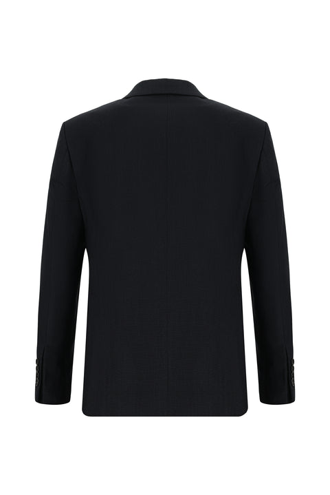 Orta Antrasit 7 Drop Super Slim Fit Eksra Dar Kesim Desenli Takım Elbise