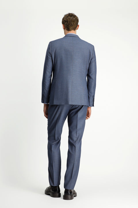 Orta Füme 7 Drop Slim Fit Dar Kesim Desenli Beli Lastikli Takım Elbise