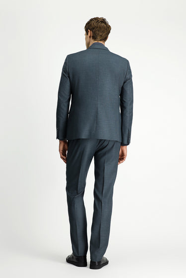Koyu Füme Slim Fit Dar Kesim Klasik Desenli Beli Lastikli Takım Elbise