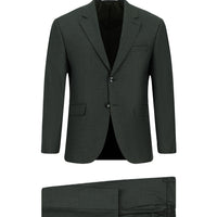 Koyu Haki 4 Drop Relaxed Fit Rahat Kesim Desenli Beli Lastikli Takım Elbise