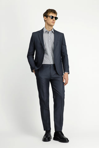  Açık Antrasit 7 Drop Slim Fit Dar Kesim Desenli Beli Lastikli Takım Elbise