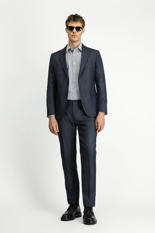  Açık Antrasit 7 Drop Slim Fit Dar Kesim Desenli Beli Lastikli Takım Elbise