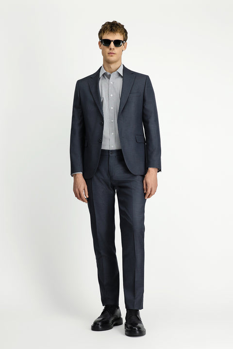 Açık Antrasit 7 Drop Slim Fit Dar Kesim Desenli Beli Lastikli Takım Elbise