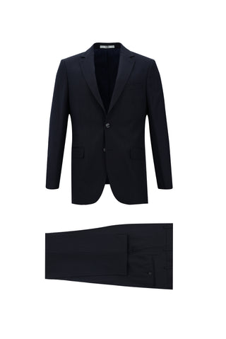  Orta Lacivert 6 Drop Regular Fit Standart Kesim Çizgili Takım Elbise