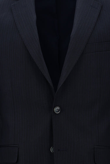 Orta Lacivert 6 Drop Regular Fit Standart Kesim Çizgili Takım Elbise