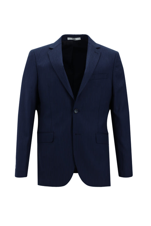 Havacı Mavi 6 Drop Regular Fit Standart Kesim Çizgili Takım Elbise