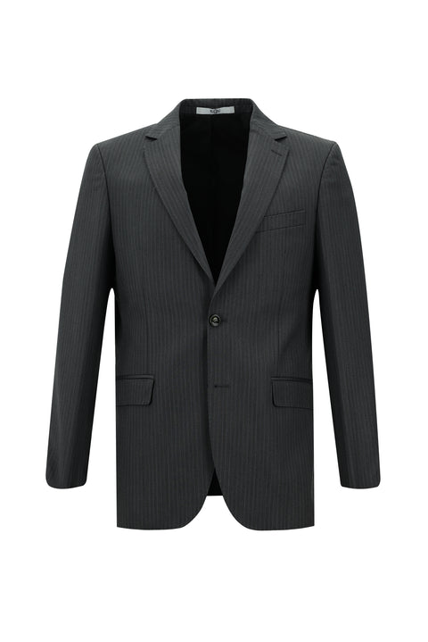Orta Antrasit 6 Drop Regular Fit Standart Kesim Çizgili Takım Elbise