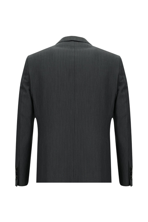 Orta Antrasit 6 Drop Regular Fit Standart Kesim Çizgili Takım Elbise