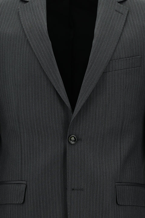 Orta Antrasit 6 Drop Regular Fit Standart Kesim Çizgili Takım Elbise