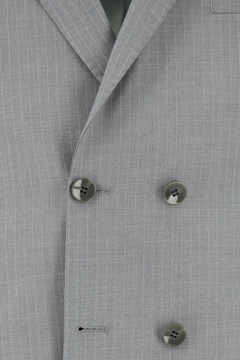 Orta Gri 6 Drop Regular Fit Standart Kesim Çizgili Kruvaze Takım Elbise