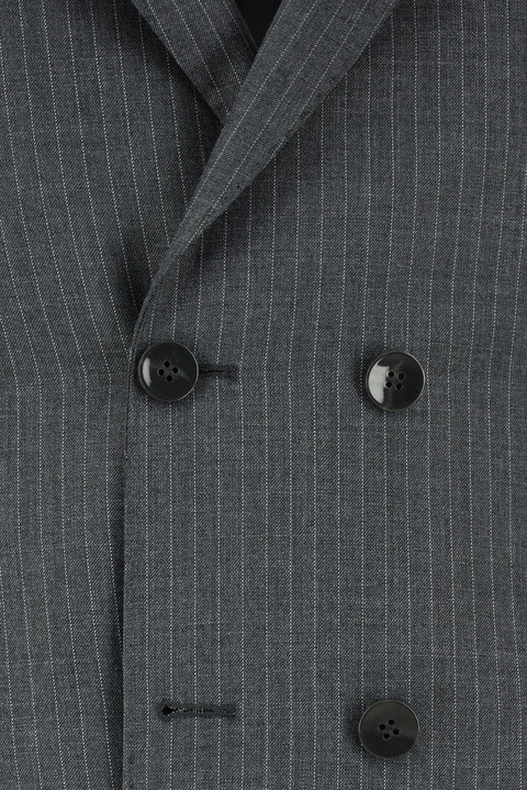 Koyu Füme 6 Drop Regular Fit Standart Kesim Çizgili Kruvaze Takım Elbise