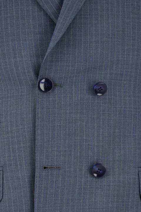 İndigo 6 Drop Regular Fit Standart Kesim Çizgili Kruvaze Takım Elbise