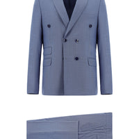Mavi 7 Drop Super Slim Fit Eksra Dar Kesim Çizgili Kruvaze Takım Elbise