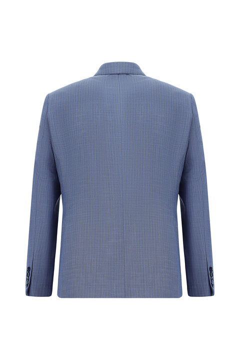 Mavi 7 Drop Super Slim Fit Eksra Dar Kesim Çizgili Kruvaze Takım Elbise