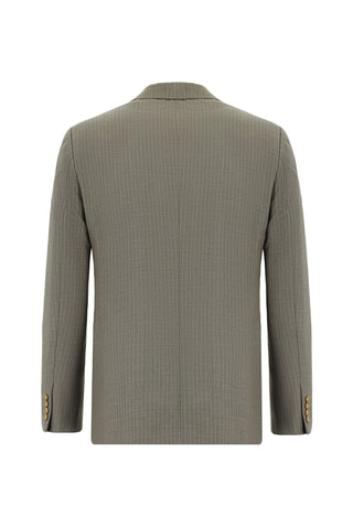  Açık Kahve  Super Slim Fit Ekstra Dar Kesim Çizgili Kruvaze Takım Elbise