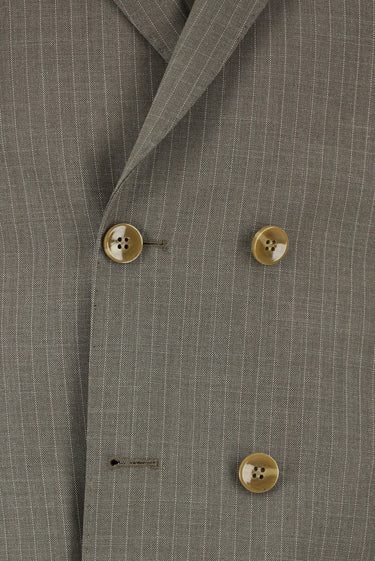 Açık Kahve  6 Drop Regular Fit Standart Kesim Çizgili Kruvaze Takım Elbise