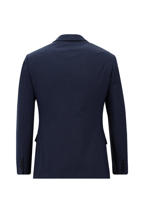 Orta Lacivert 7 Drop Super Slim Fit Eksra Dar Kesim Kruvaze Çizgili Takım Elbise