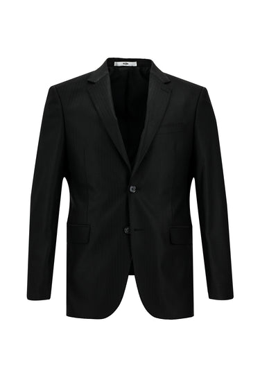  Siyah Slim Fit Dar Kesim Klasik Çizgili Takım Elbise