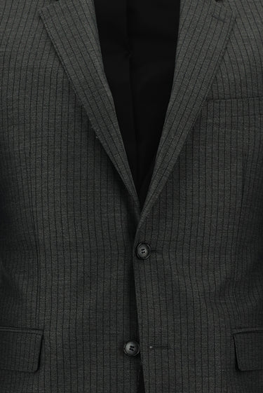 Koyu Füme Slim Fit Dar Kesim Klasik Çizgili Takım Elbise