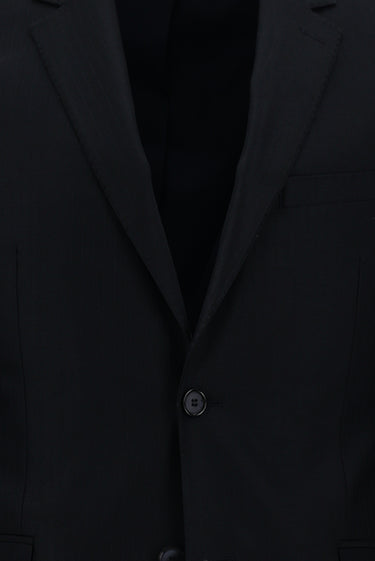  Koyu Lacivert Slim Fit Dar Kesim Klasik Çizgili Takım Elbise
