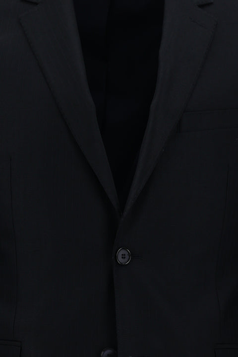 Koyu Lacivert 7 Drop Slim Fit Dar Kesim Çizgili Takım Elbise