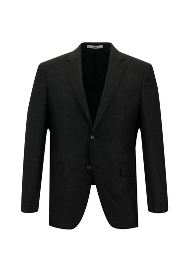  Koyu Antrasit Slim Fit Dar Kesim Klasik Çizgili Takım Elbise
