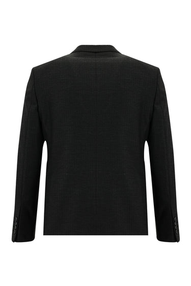  Koyu Antrasit Slim Fit Dar Kesim Klasik Çizgili Takım Elbise