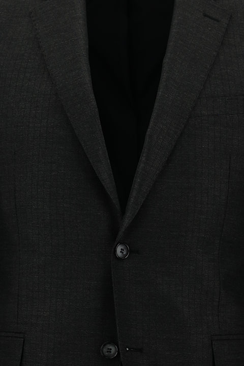 Koyu Antrasit 7 Drop Slim Fit Dar Kesim Çizgili Takım Elbise
