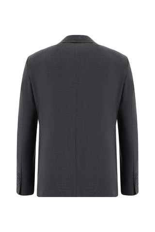  Koyu Füme 7 Drop Slim Fit Dar Kesim Kruvaze Çizgili Tak?m Elbise-Ki??l?