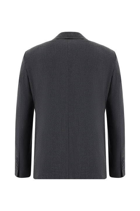 Koyu Füme 7 Drop Slim Fit Dar Kesim Kruvaze Çizgili Takım Elbise