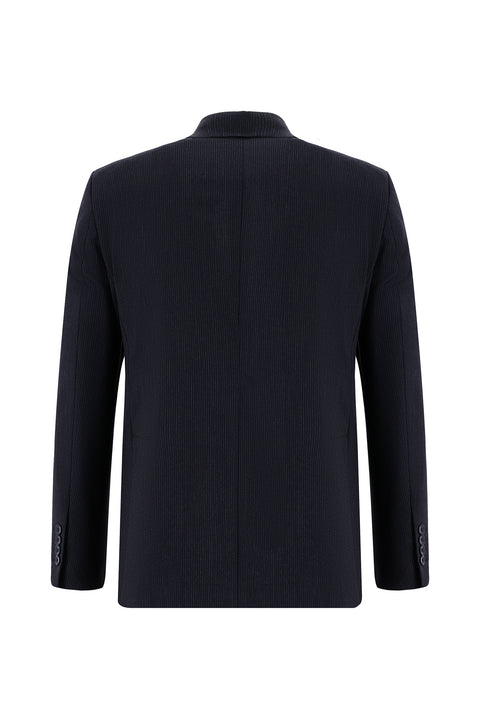 Dark Navy 6 Drop Regular Fit Standard Cut Double-Breasted Striped Suit