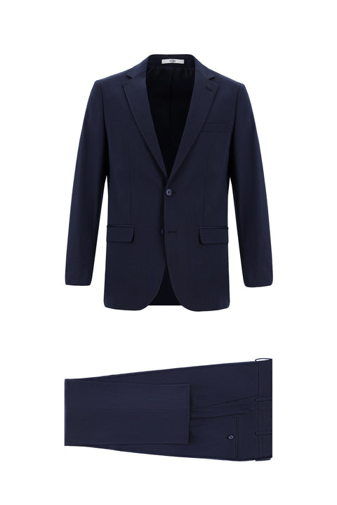 Dark Navy 6 Drop Regular Fit Standard Cut Striped Suit