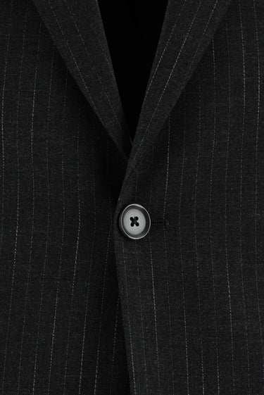  Koyu Füme Slim Fit Dar Kesim Klasik Çizgili Takım Elbise