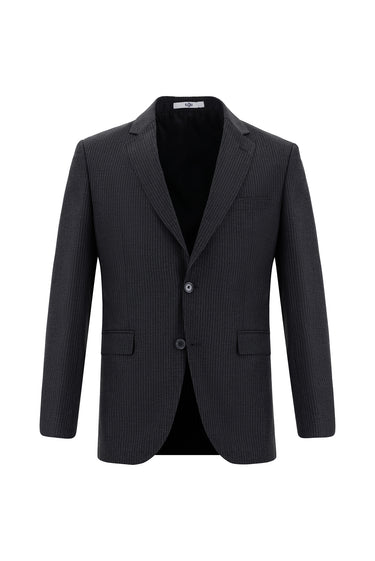  Orta Antrasit Slim Fit Dar Kesim Klasik Çizgili Takım Elbise