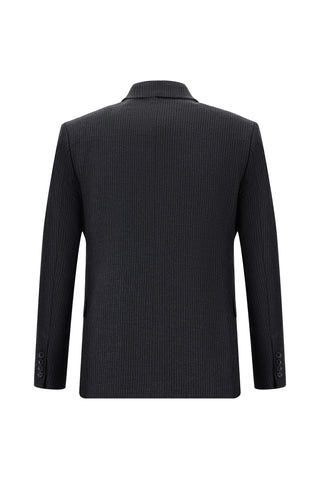  Orta Antrasit 7 Drop Slim Fit Dar Kesim Çizgili Tak?m Elbise-Ki??l?