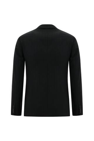  Koyu Antrasit 7 Drop Super Slim Fit Eksra Dar Kesim Fit Kruvaze Çizgili Takım Elbise