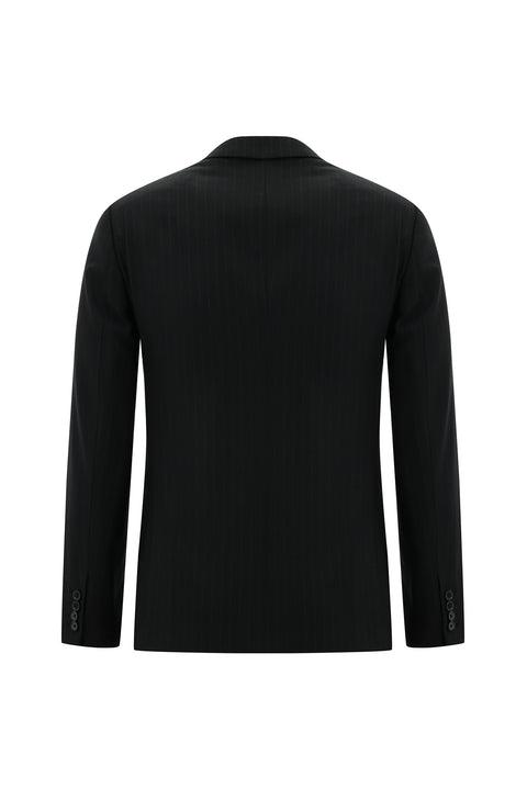 Dark Anthracite 7 Drop Super Slim Fit Extra Narrow Cut Double-Breasted Striped Suit