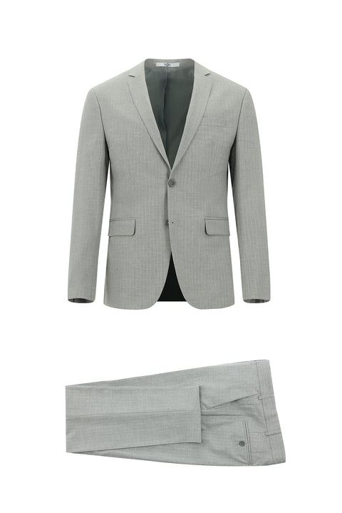 Medium Grey 7 Drop Super Slim Fit Extra Narrow Cut Striped Suit