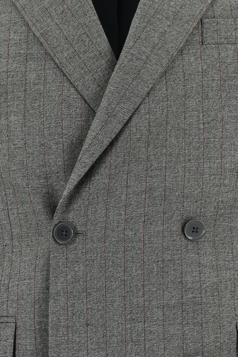 Açık Füme 6 Drop Regular Fit Standart Kesim Çizgili Kruvaze Takım Elbise